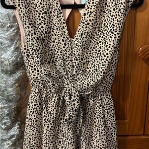 She + Sky Black and Cream Polka Dot Jumpsuit